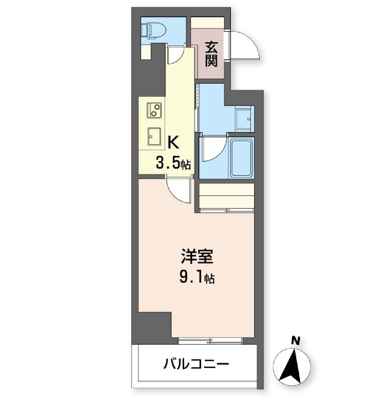 ロイヤルパークヒルズうめきた0101号室の間取り